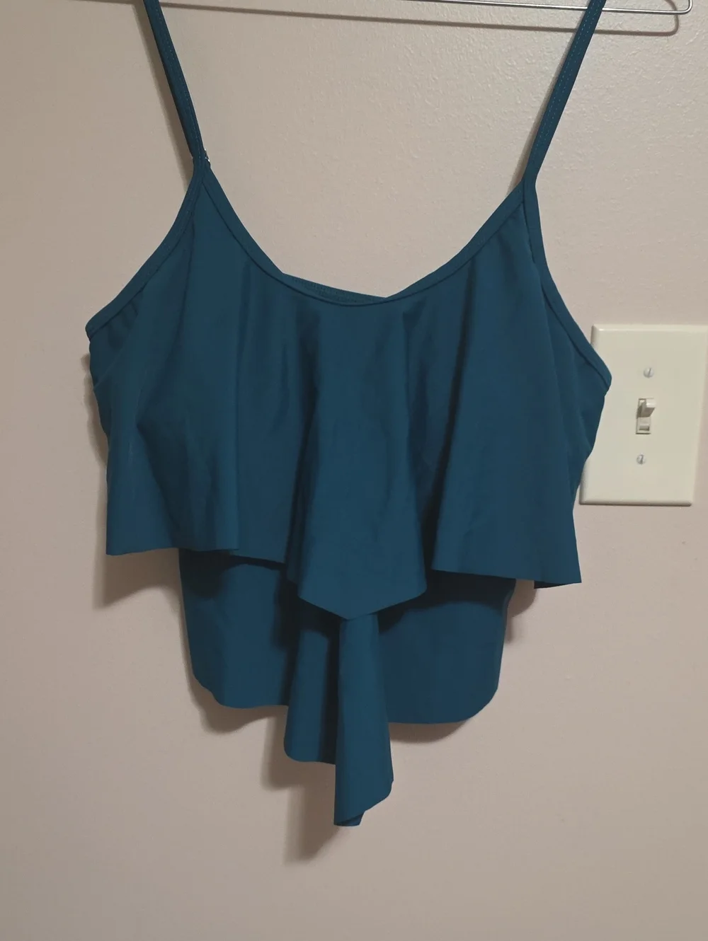 Women’s Teal Ruffle Spaghetti Strap Top